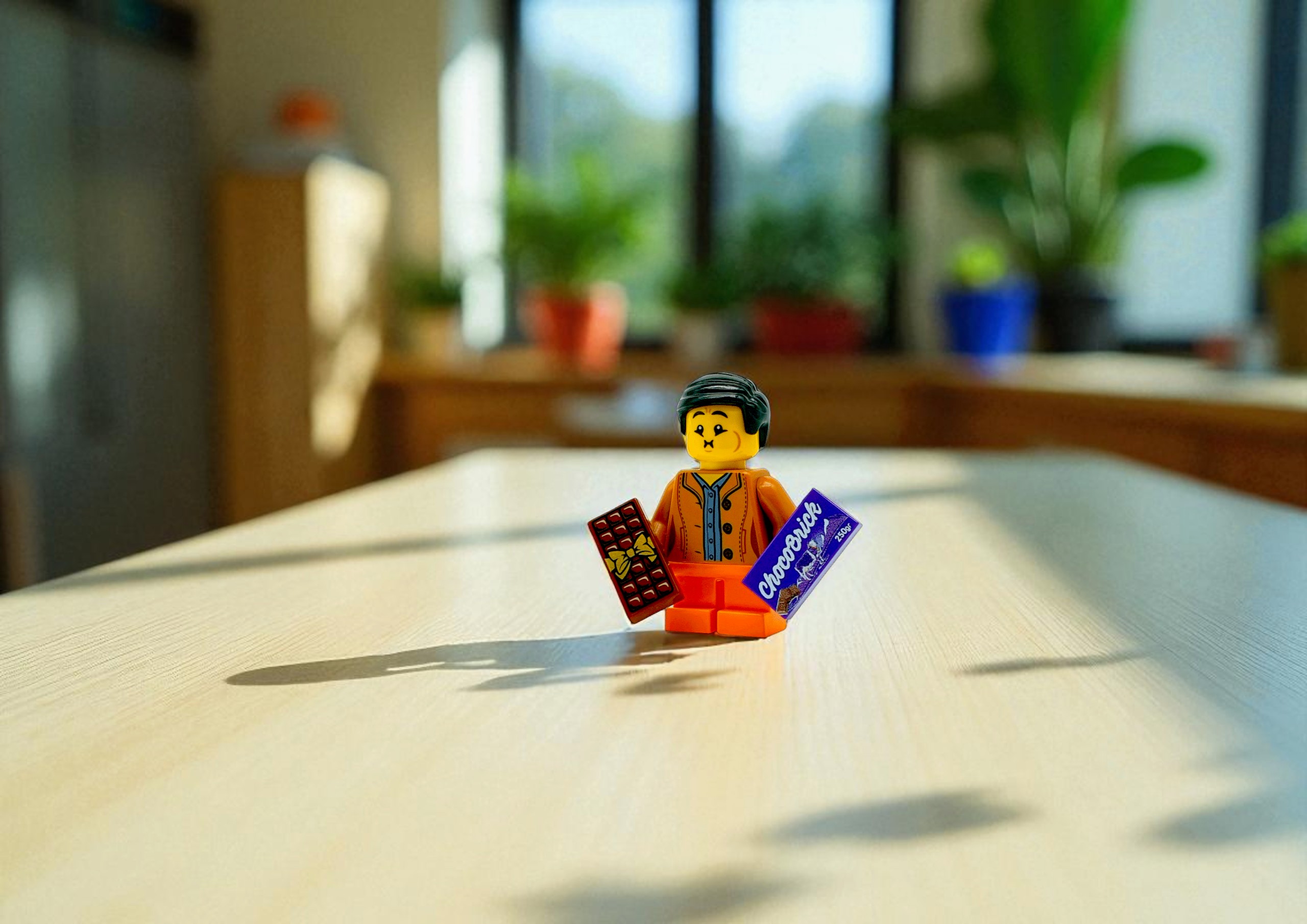 Figurines personnalisées style mini figurines Lego, représentant un enfant gourmand aimant le chocolat... idée cadeau originale, portrait sur-mesure pour famille, collègues ou événements d’entreprise. Mini-figurines à personnaliser avec accessoires, prénom, métier, et détails uniques. Cadeau personnalisable, décoratif, ludique et 100% à votre image. Plus de 800 briques disponibles en ligne, personnalisez vos figurines en ligne grâce à notre configurateur en ligne